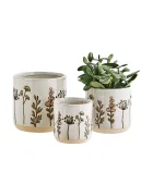 Madam Stoltz Комплект капаци за саксии от каменинови изделия YT23G196-124