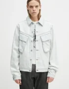Marcelo Burlon Дънково яке Bleach Denim Cargo Jacket Light Blue No