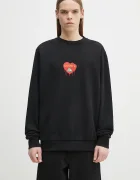 Marcelo Burlon Памучен суичър Bunny Heart Regular Crewneck Black Red