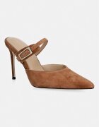 Marciano by Guess чехли с тънък ток дамски от велур кафяви G6YZ19 L0171