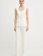 Marciano by Guess панталон дамски с вискоза GRETHA бежов с висока талия