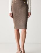 Marciano by Guess пола тип молив с вискоза YAMNA кафява G6YD07 Z1013