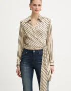 Marciano by Guess Риза FATOU дамска в бежово със стандартна кройка с класическа яка 6RGH08 7430A