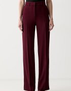 Marciano by Guess стандартен панталон дамски с добавена вълна ABBY бордо с висока талия 6RGB06 7433A