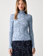 marimekko блуза с дълги ръкави дамска от вълна синя 095930