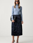 marimekko блуза с дълги ръкави дамска от вълна синя 095930