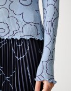 marimekko блуза с дълги ръкави дамска от вълна синя 095930