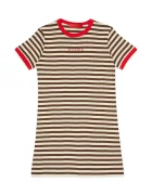 MAX&Co. Детска памучна рокля MAXD34F DRESS в бежово къса със стандартна кройка MX0265