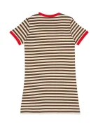MAX&Co. Детска памучна рокля MAXD34F DRESS в бежово къса със стандартна кройка MX0265