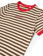 MAX&Co. Детска памучна рокля MAXD34F DRESS в бежово къса със стандартна кройка MX0265