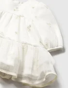 Mayoral Newborn Бебешка рокля в бежово къса разкроена 2817