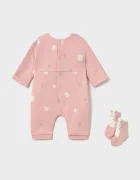 Mayoral Newborn бебешки гащеризон за бебе с памук розов 2755
