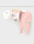 Mayoral Newborn бебешки гащеризон за спане от памук с еластан розов 2748