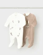 Mayoral Newborn бебешки гащеризон за спане за деца 2 броя бежов 2763
