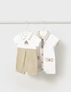Mayoral Newborn Бебешки къс гащеризон (2 броя)