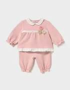 Mayoral Newborn ежедневен комплект за бебе с памук розов 2756