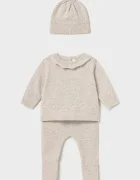 Mayoral Newborn комплект за бебе от памук бежов 2513