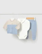 Mayoral Newborn комплект за бебе от памук син 2502