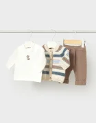 Mayoral Newborn комплект за бебе с памук бежов 2522