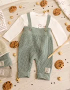 Mayoral Newborn панталон за бебе от памук тюркоазен 2528