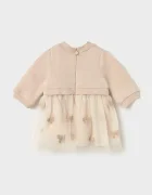 Mayoral Newborn рокля babydoll бяла 2825