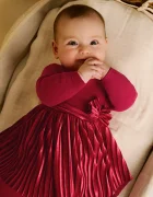 Mayoral Newborn рокля от памук червена на каре 2813