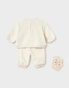 Mayoral Newborn спортен комплект анцуг за бебе от джинс бежов 2654