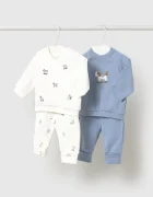 Mayoral Newborn спортен комплект анцуг за бебе от памук с еластан син 2664