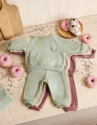 Mayoral Newborn спортен комплект анцуг за бебе от памук зелен 2607