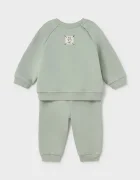 Mayoral Newborn спортен комплект анцуг за бебе от памук зелен 2607