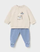 Mayoral Newborn спортен комплект анцуг за бебе с памук син 2521