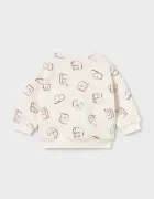 Mayoral Newborn суичър за бебе с памук бял 2409