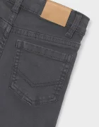 Mayoral панталон за деца от памук с еластан slim fit basic сив със стандартна талия 517