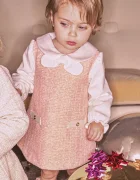 Mayoral рокля розова с меланжова шарка 2948