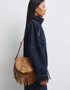 Medicine чанта crossbody дамска от имитация на велур кафява