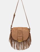 Medicine чанта crossbody дамска от имитация на велур кафява
