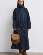 Medicine чанта crossbody дамска от имитация на велур кафява