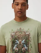 Medicine Памучна тениска в зелено с принт