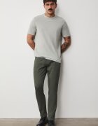 Medicine панталон slim fit мъжки памучен с еластан зелен под стандартна