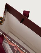 Medicine Подаръчна торбичка с празничен десен бордо
