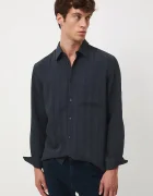 Medicine Риза в сиво със свободна кройка с класическа яка