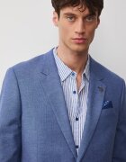 Medicine сако с едноредно закопчаване мъжко ленено синьо