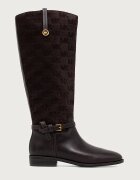 Michael Michael Kors ботуши под коляното дамски от кожа Beverly Flat Boot кафяви 40F6BVFB5S.251
