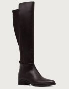 Michael Michael Kors ботуши под коляното дамски от кожа Lex Boot кафяви 40F6LXMB5L.251