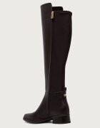 Michael Michael Kors ботуши под коляното дамски от кожа Lex Boot кафяви 40F6LXMB5L.251
