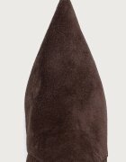 Michael Michael Kors ботуши под коляното с тънък ток дамски от велур Dawn Heeled Boot кафяви 40F5DWHB5L.251