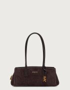 Michael Michael Kors чанта тип багета дамска от велур LAILA кафява 30T6A9IT0S
