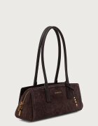 Michael Michael Kors чанта тип багета дамска от велур LAILA кафява 30T6A9IT0S
