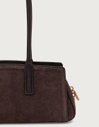 Michael Michael Kors чанта тип багета дамска от велур LAILA кафява 30T6A9IT0S