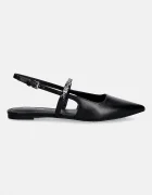 Michael Michael Kors Кожени балеринки Dina Flex Sling Flat в черно с отворена пета 40R6DIFP2L.001